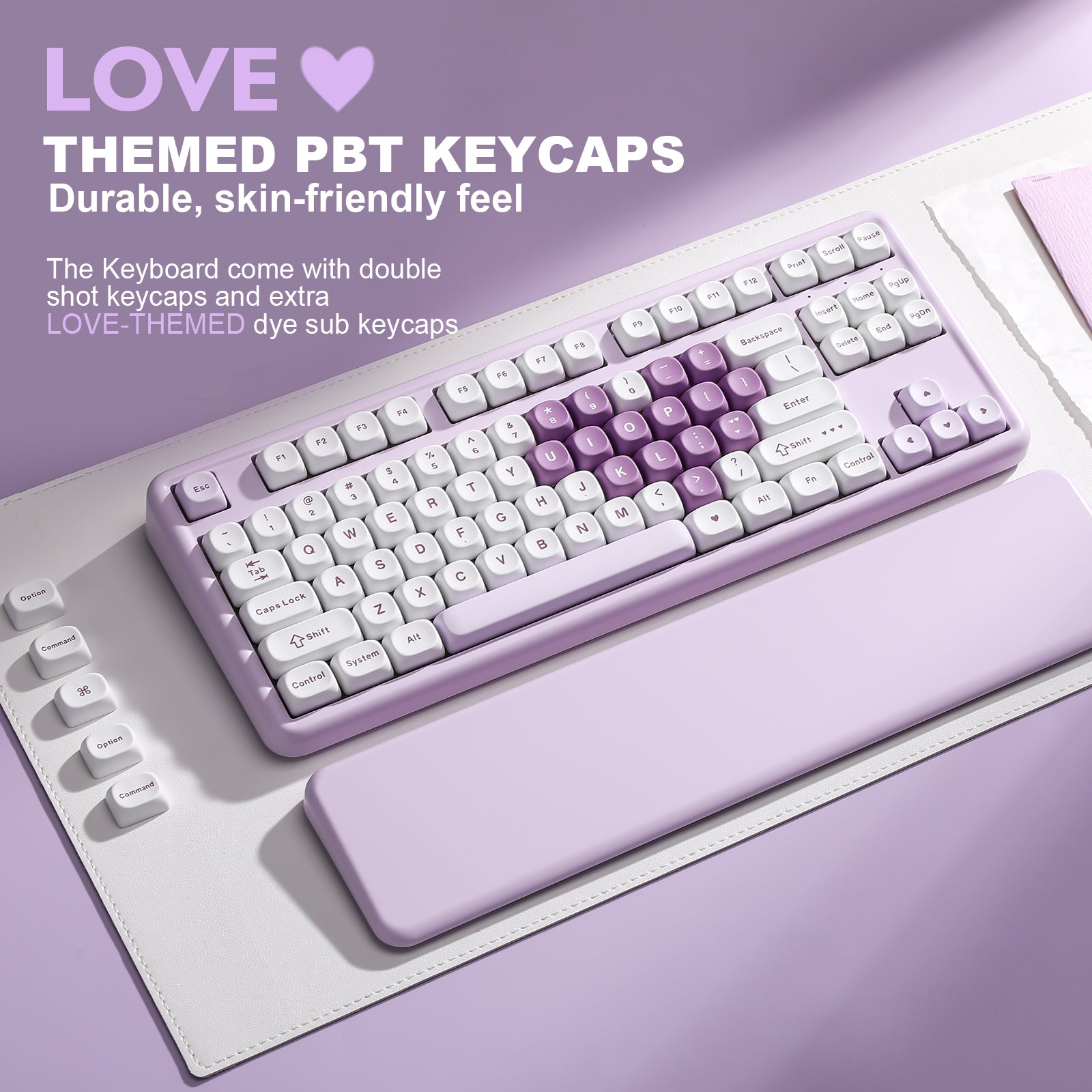 YUNZII B87 Purple Heart QMK/VIA Custom Mechanical Keyboard