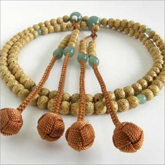 お遍路・巡礼用念珠 星月菩提樹 翡翠仕立て ｜ 通販 通信販売 ｜ 札所0番