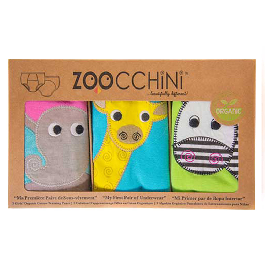 ZOOCCHINI 3 Piece Organic Potty Training Pants Set - Safari Friends