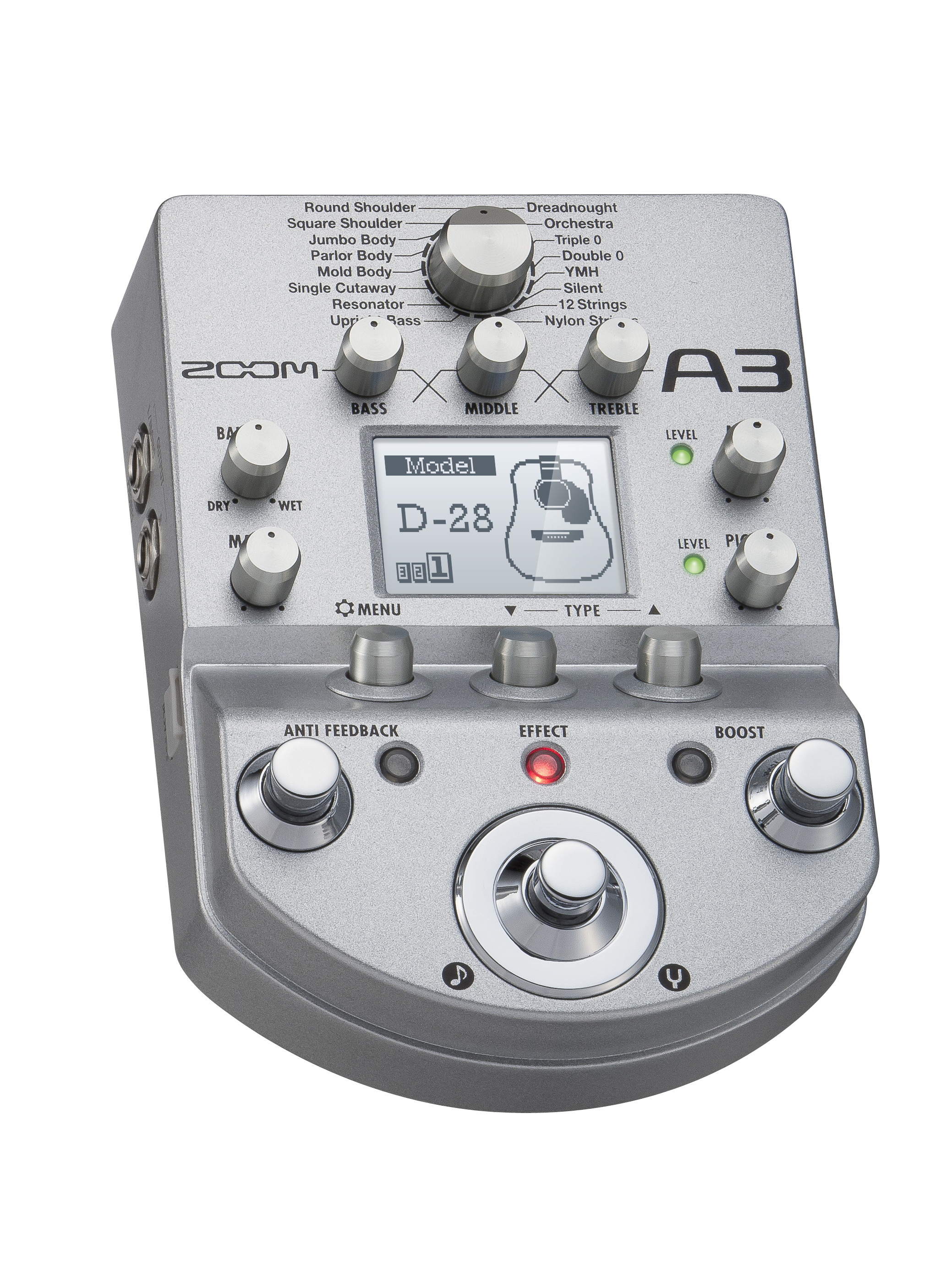 ZOOM A3 アコースティックギター エフェクター DI A3 Pre-Amp