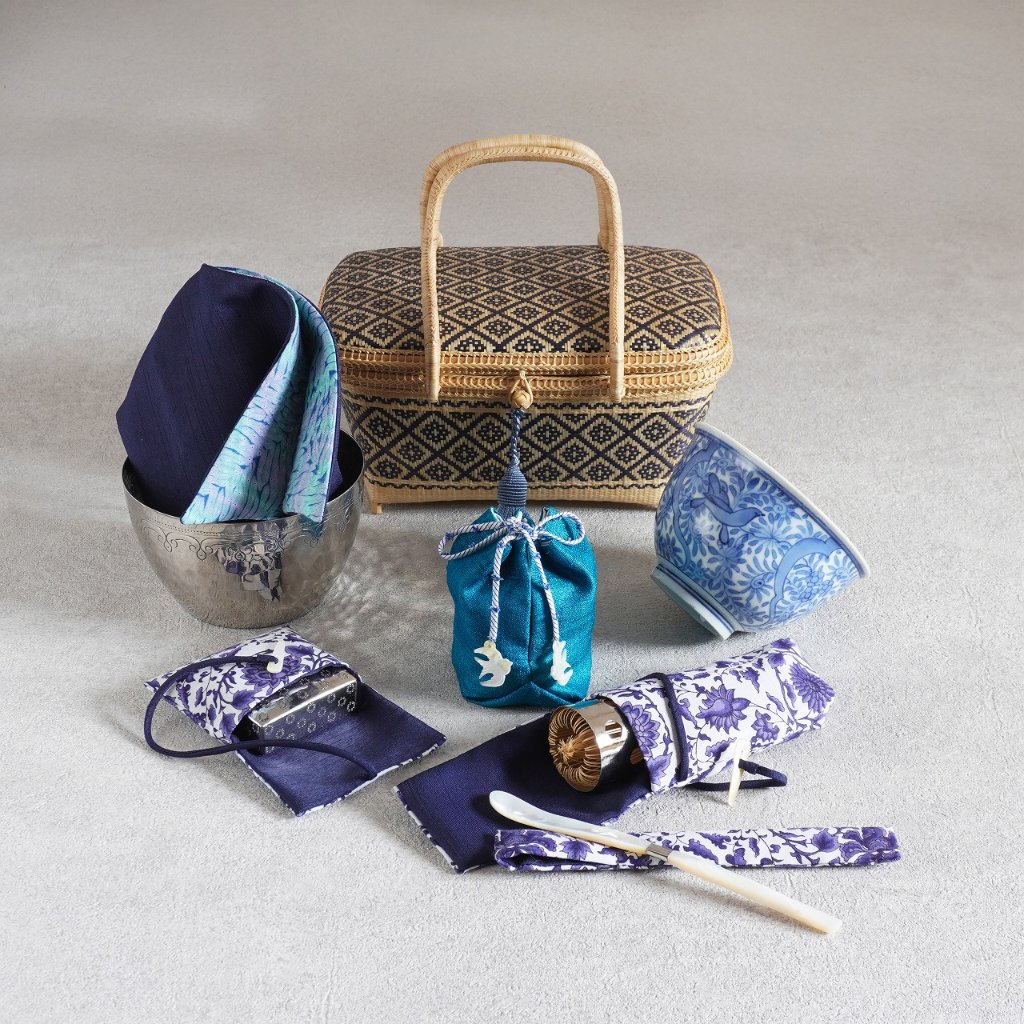 人間国宝 佐々木象堂作写し 鬼瓦茶托5客 黄布共箱付