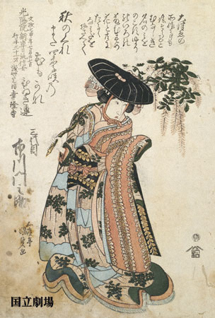 歌舞伎絵// タイトル藤娘 (大作油彩画) 歌舞伎絵// タイトル藤