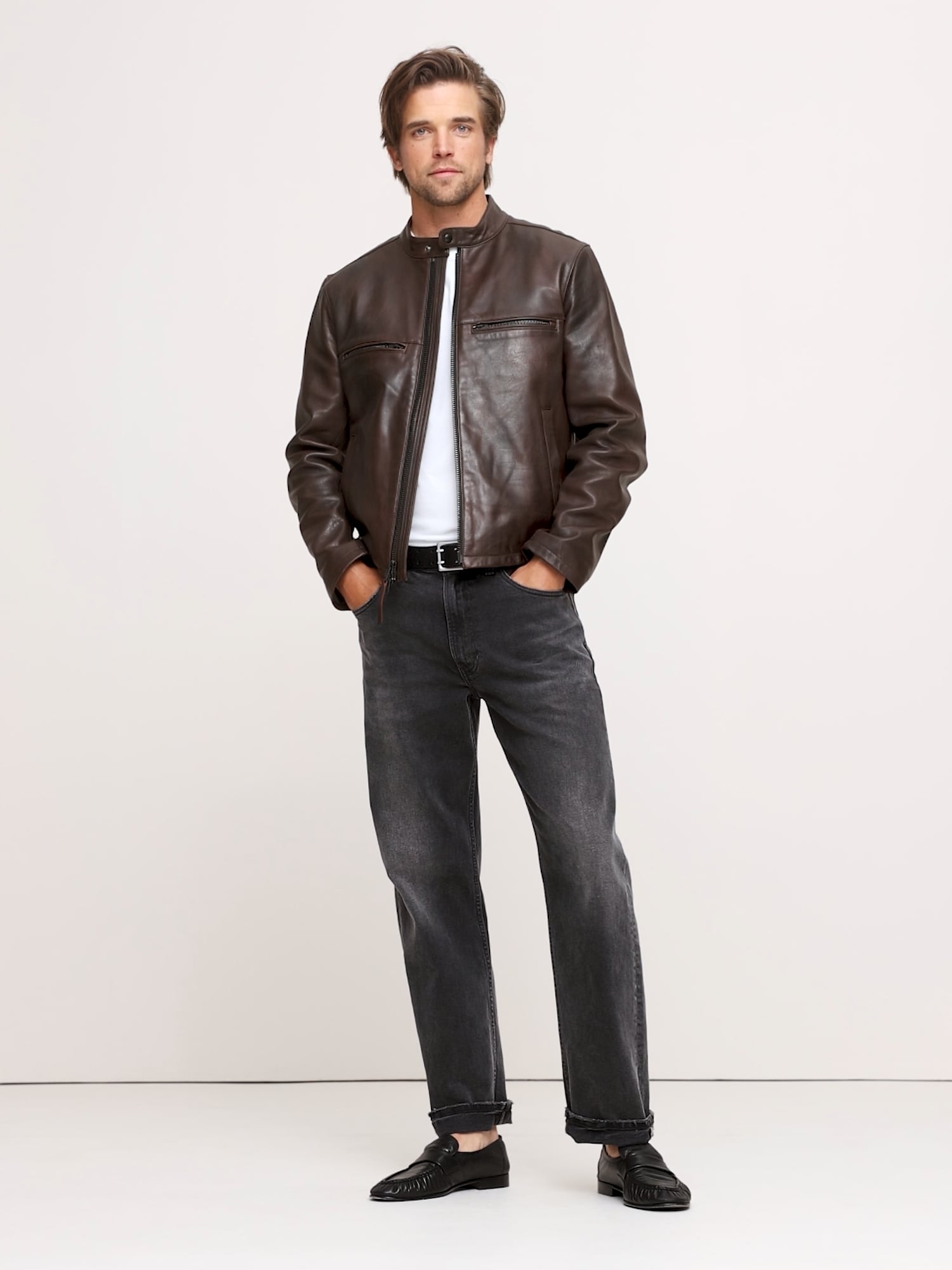 BANANA REPUBLIC レザージャケット L-XL相当 BANANA REPUBLIC公式