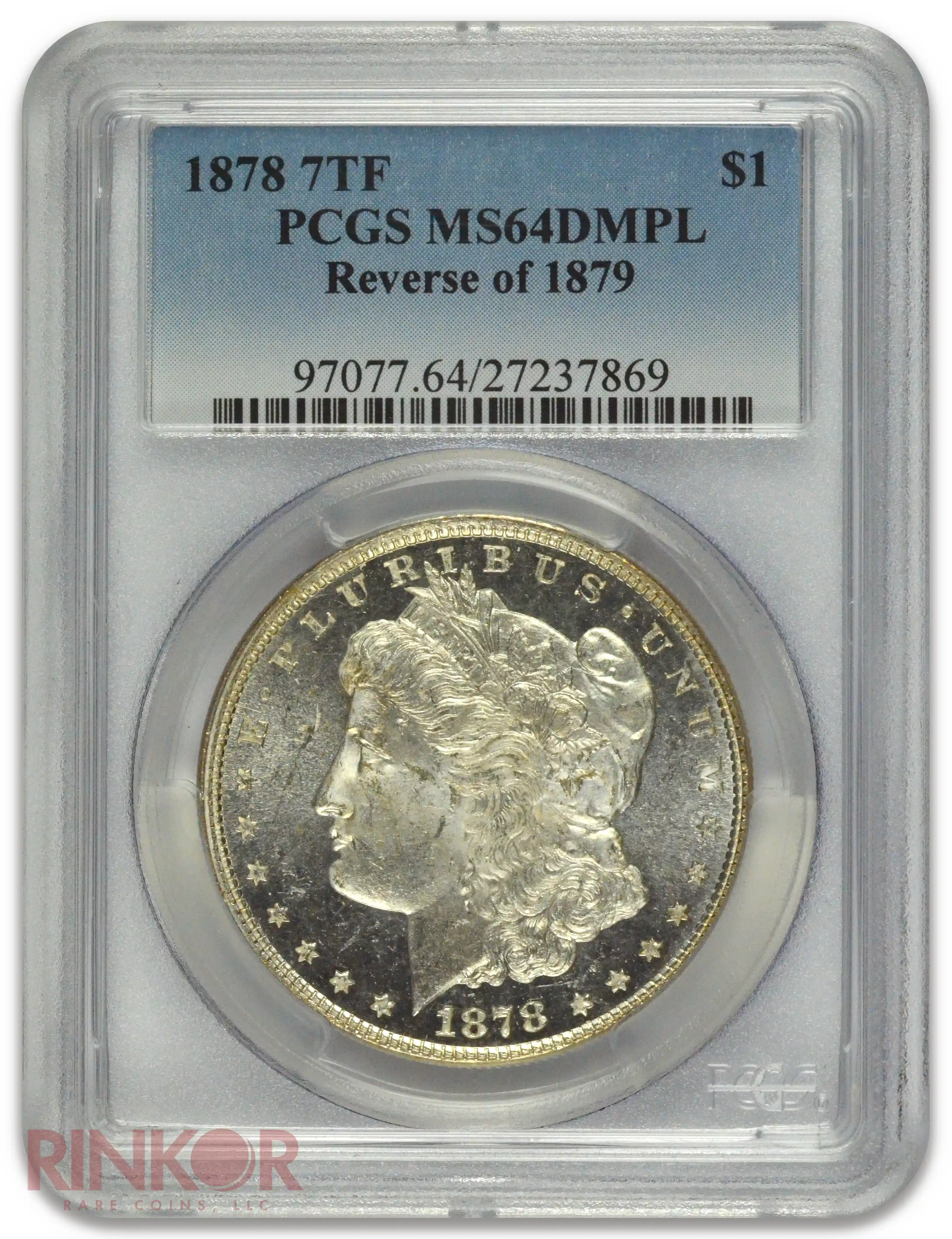 アメリカ1879 モルガンダラー ディーププルーフライク銀貨 PCGS MS65