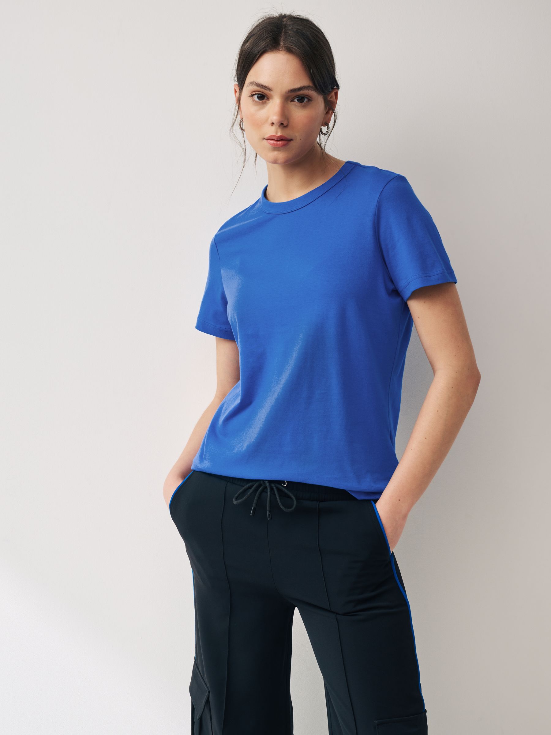 Buy Cobalt Blue Essential Pure Cotton Short Sleeve Crew Neck T