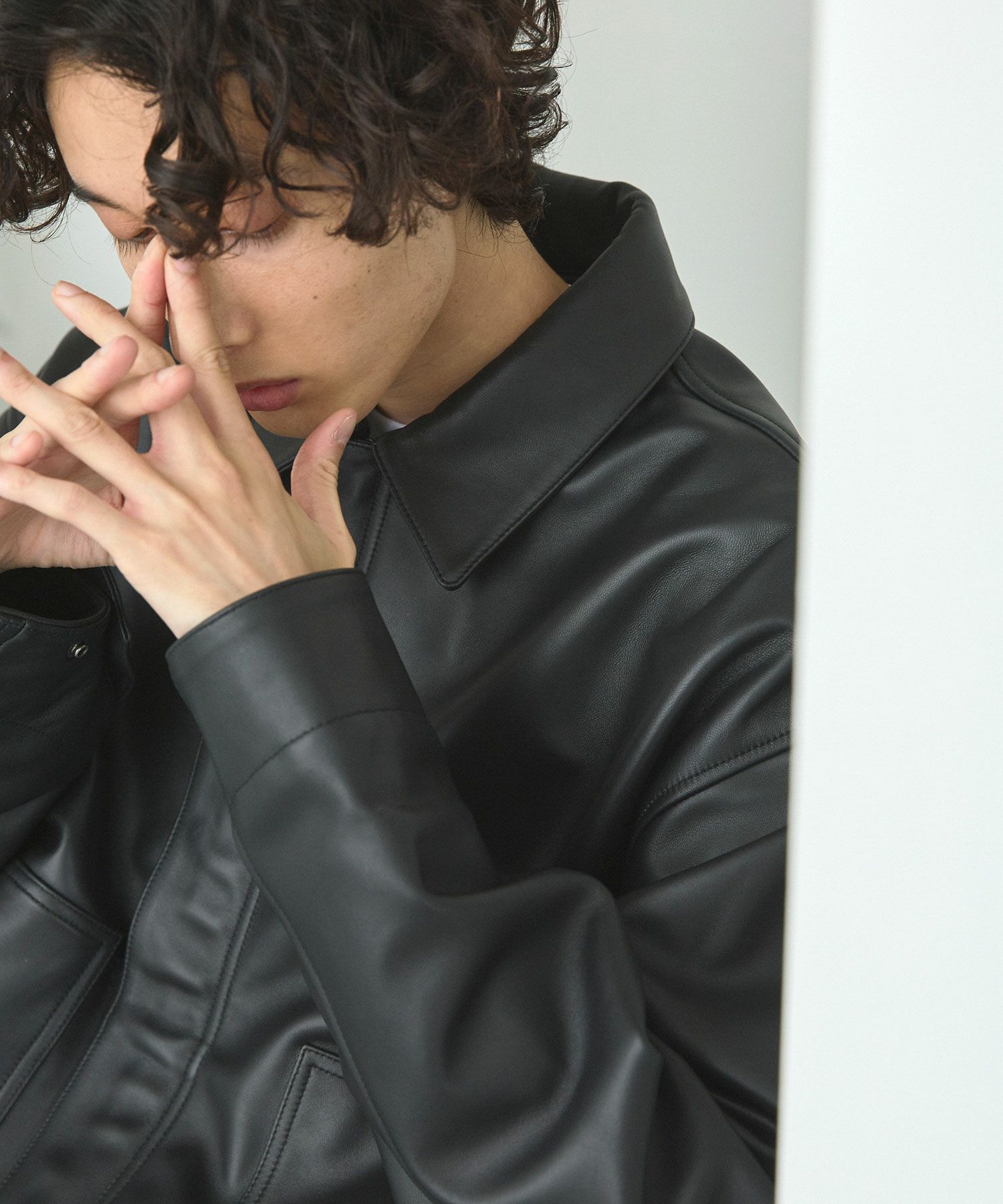 OPENING ACT] リアルシープレザーショートワークブルゾン 〓予約販売