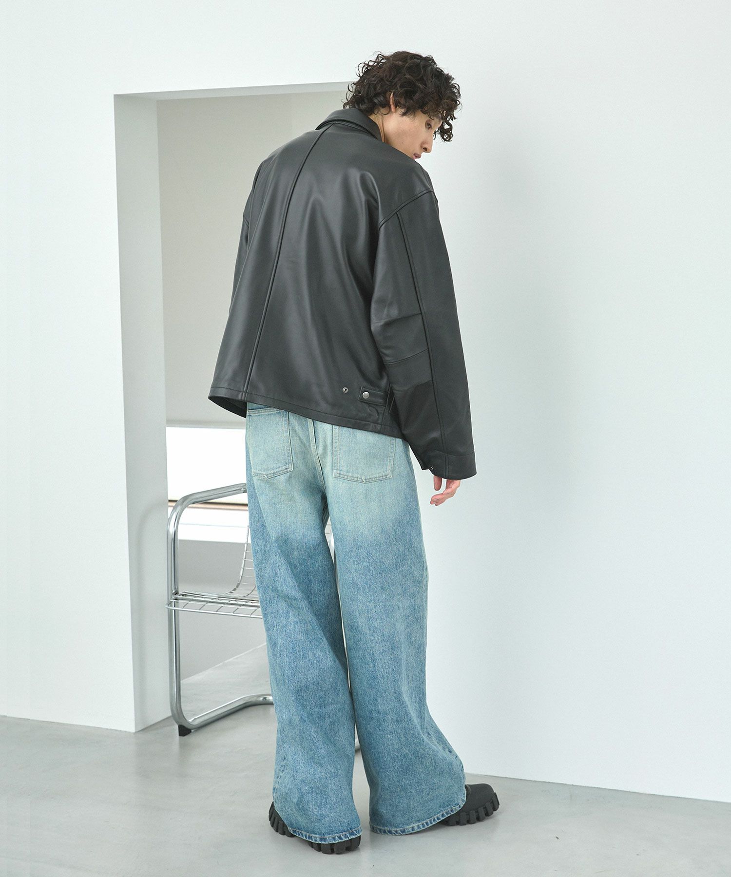 OPENING ACT] リアルシープレザーショートワークブルゾン 〓予約販売