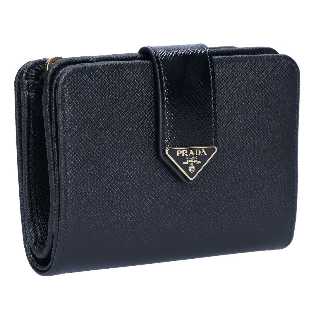 PRADA ブラック 二つ折り財布サフィアーノ二つ折り財布