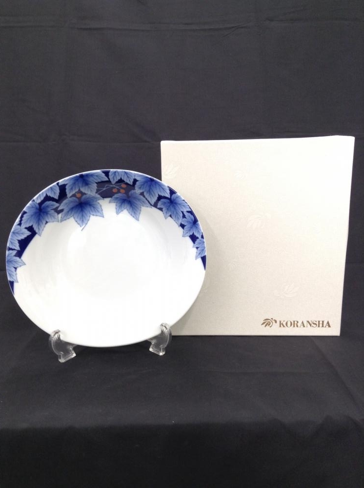 香蘭社/楕円深皿/2枚セット/藍染ぶどうの高価買取【リサイクルティファナ】