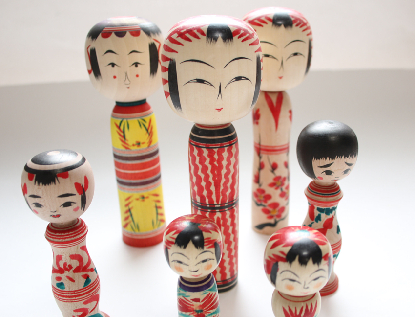 盛みつお工人 こけし6本セット 津軽系温湯こけし 工人・盛 美津雄