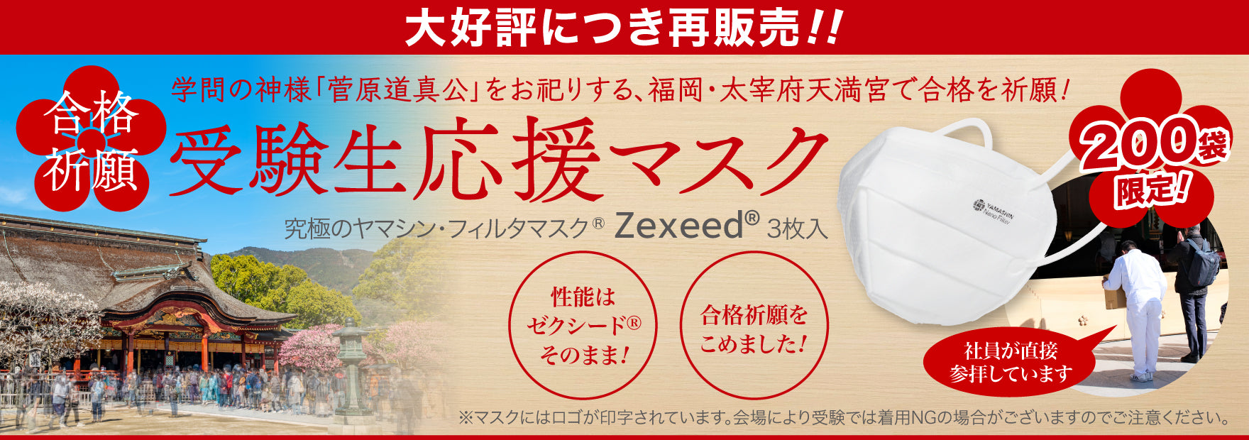 究極のヤマシン・フィルタマスク Zexeed 3枚入り Mサイズ(ロゴ有り