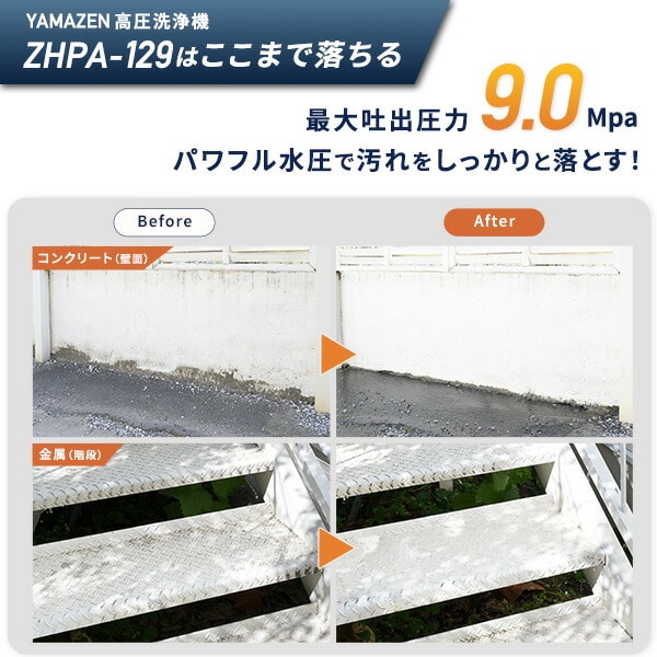 高圧洗浄機 業界最軽量 強力噴射 9MPa ZHPA-129 山善 | 山善ビズコム