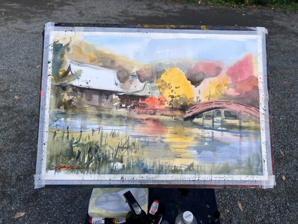 紅葉と秋の風をあつめて】横浜金沢・称名寺スケッチ会！ | 鎌倉水彩画塾