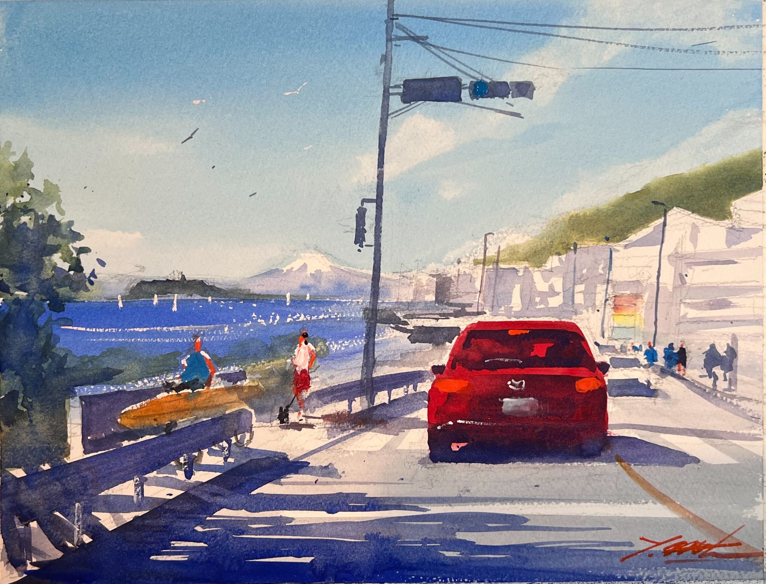 水彩画・海の見える風景の描き方①』初心者にも分かりやすく解説！ – 矢野