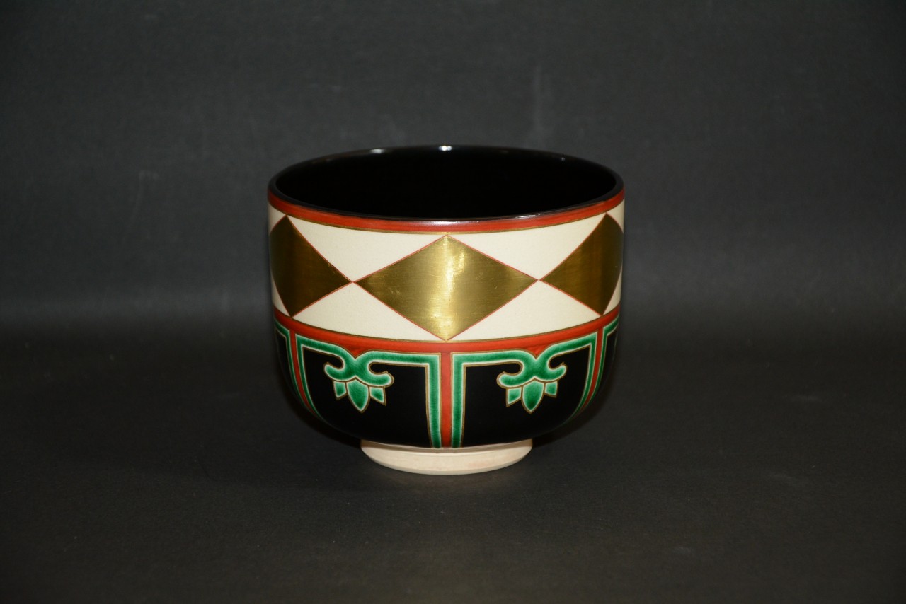 仁清写金菱之図茶碗 京焼 七代高橋道八造 550000円 ご注文は美術工芸