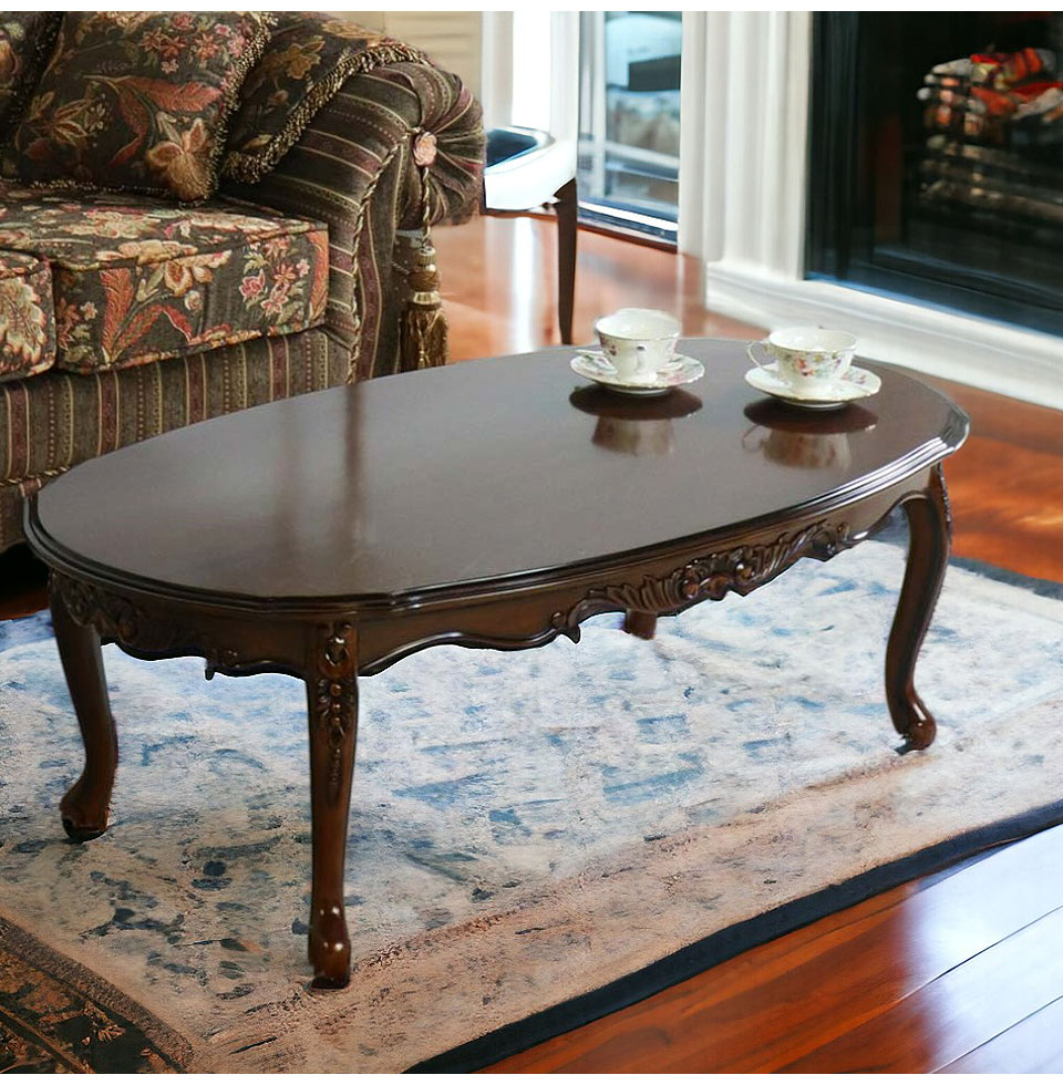 イタリア 象嵌 センターテーブル ロココ調 猫脚 エレガント