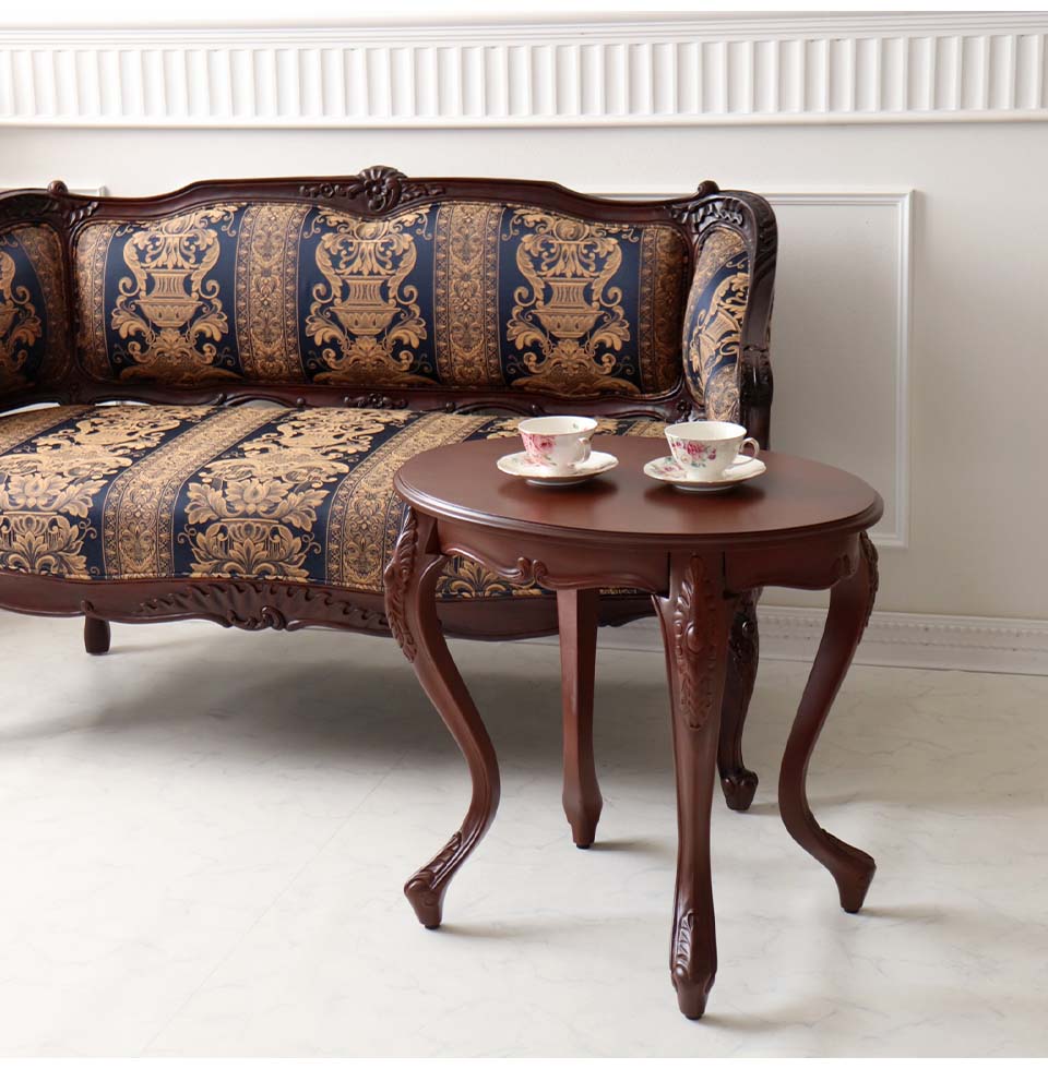 イタリア サイドテーブル 猫脚 象嵌 彫刻 アンティーク調 花台