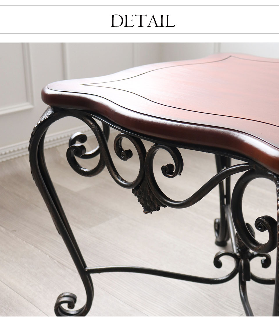 アイアン製 アンティーク調 スクエアテーブル 猫脚 サイドテーブル