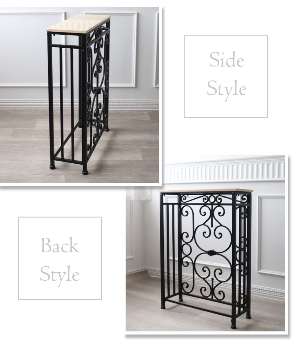 送料込み】アンティークヨーロピアン コンソールテーブル 大理石調天板