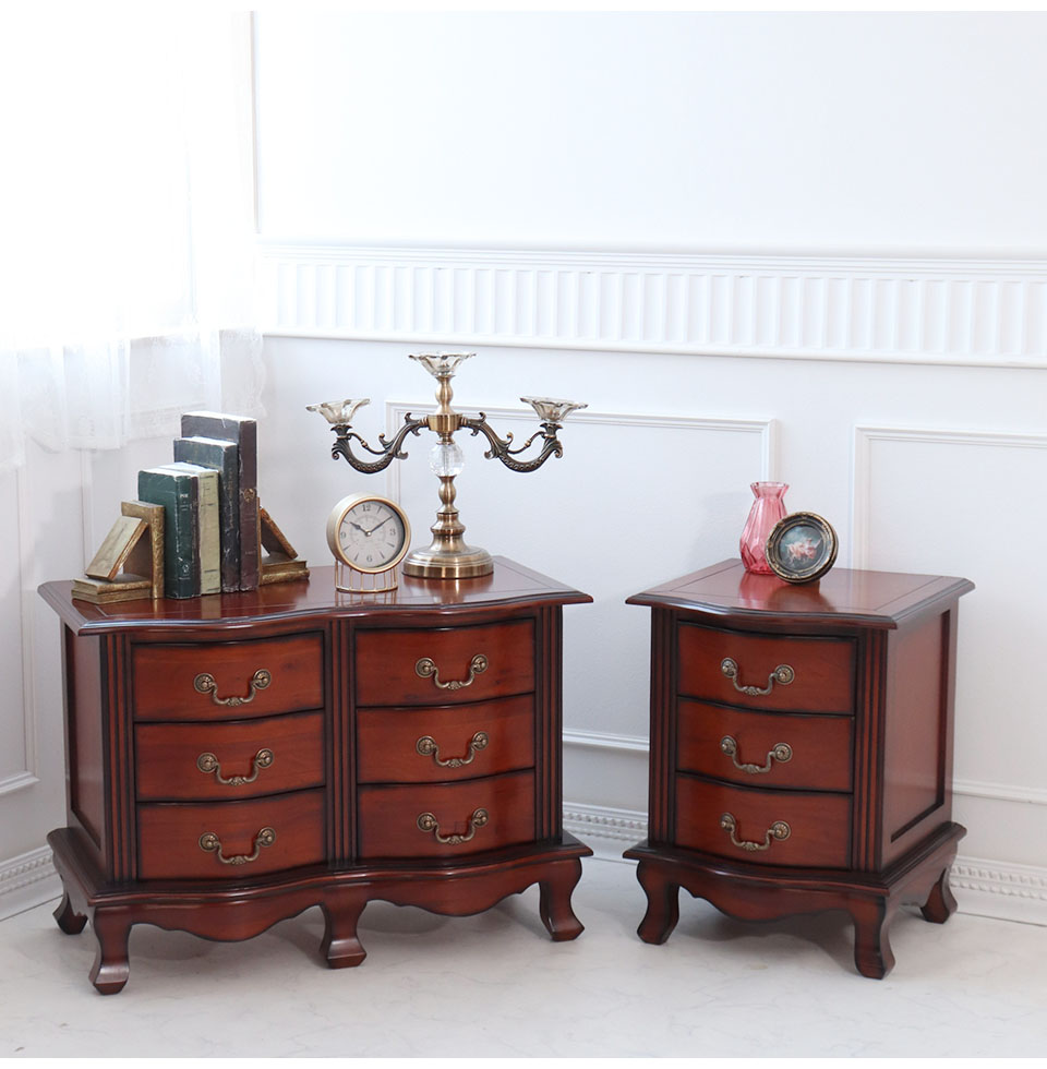 フランスアンティーク木製ベッドサイドキャビネット/ナイトテーブル90