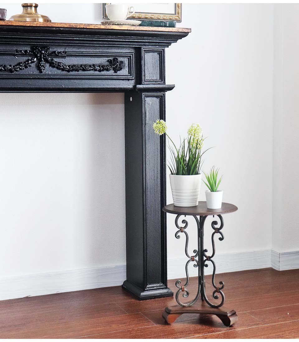 アンティーク調 木製 サイドテーブル(花台) 高さ41cm｜Y-KAGU(輸入家具