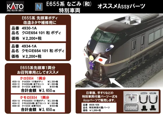 限定価格）TOMIX251系 KATO e655系（加工品） E655系なごみ(和)と特別
