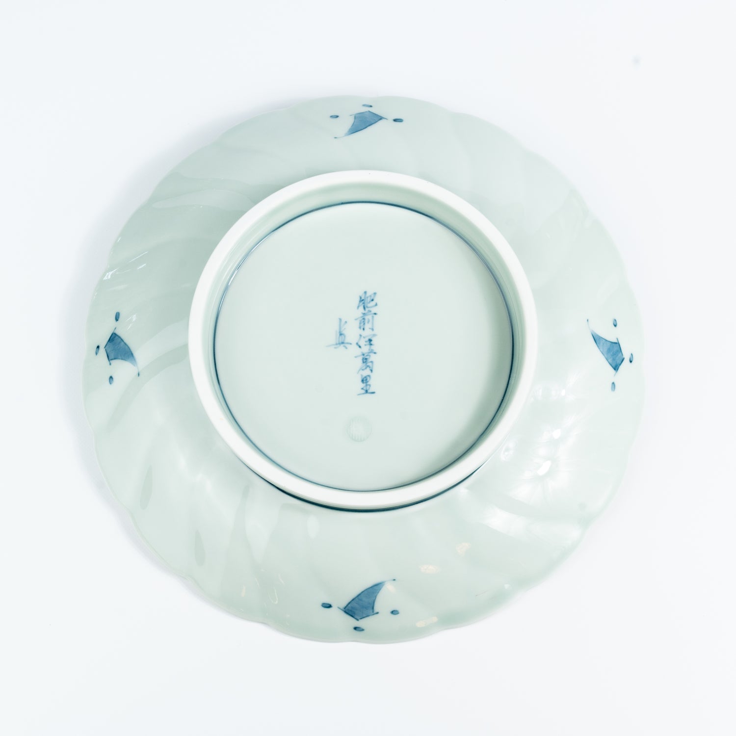 伊万里焼 古伊万里 青磁皿 四客 N 8578 伊万里焼 古伊万里 青磁皿