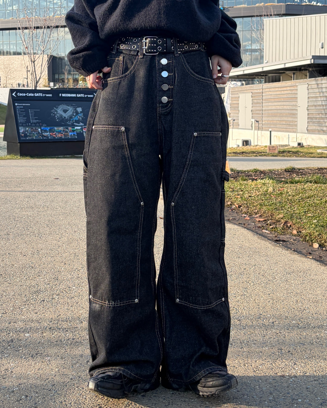 即納】ステッチラインボタンフライカーブデニムパンツCH0245 – YOLO