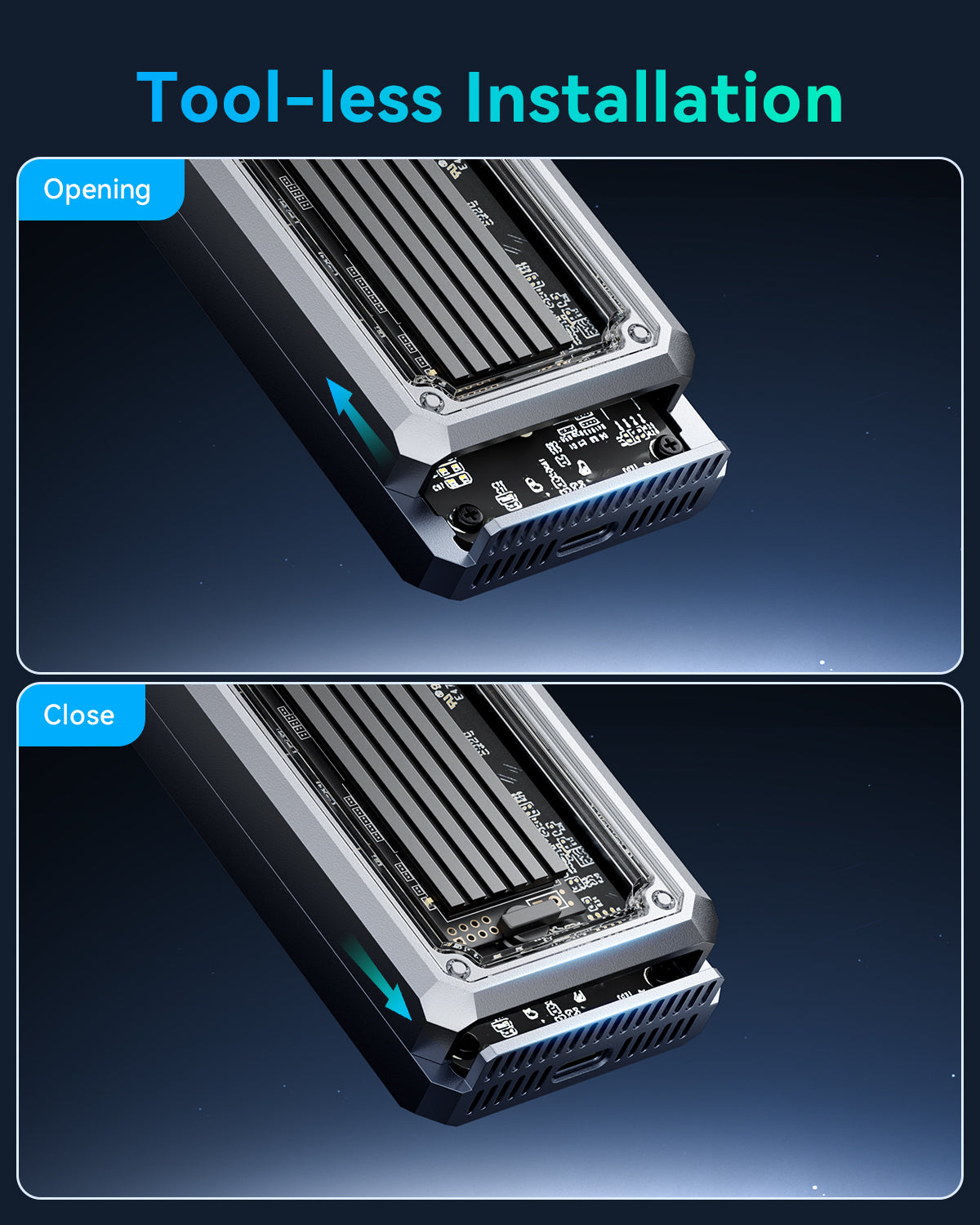 Yottamaster YACOM2 40Gbps USB4 M.2 NVMe SSD Enclosure with Cooling Fan