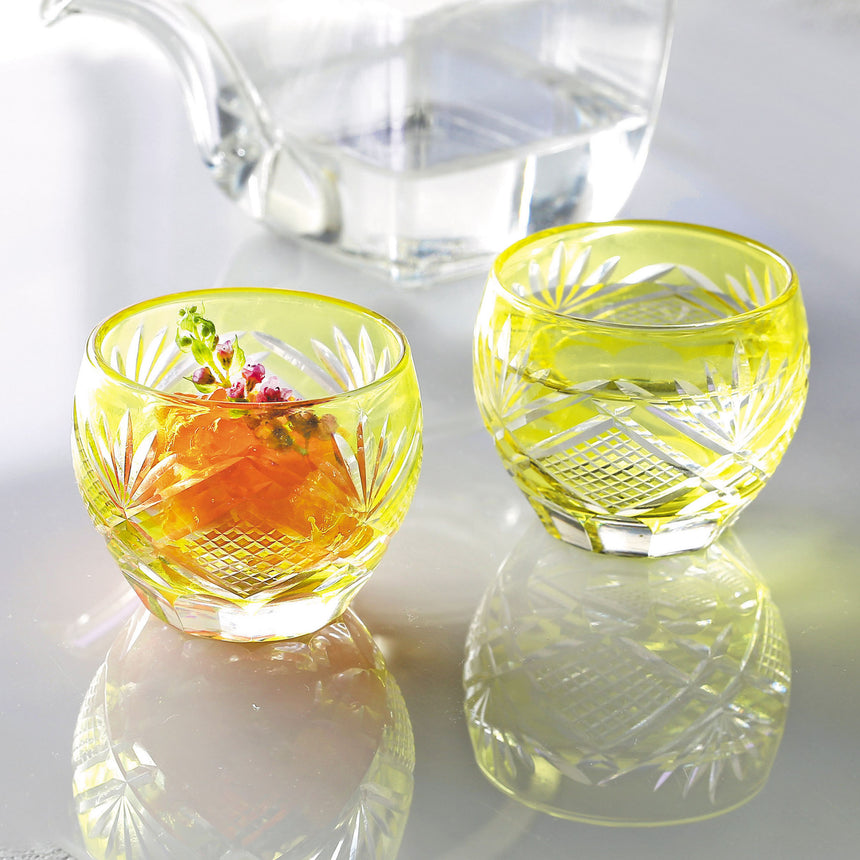 迫二郎作 金箔貼り渕ガラス鉢 オリーブグリーン 迫二郎作 金箔貼り渕