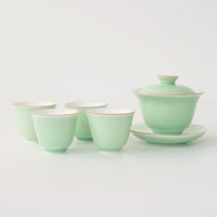 景徳鎮 蓋碗・飲杯セット緑 – 遊茶オンラインショップ
