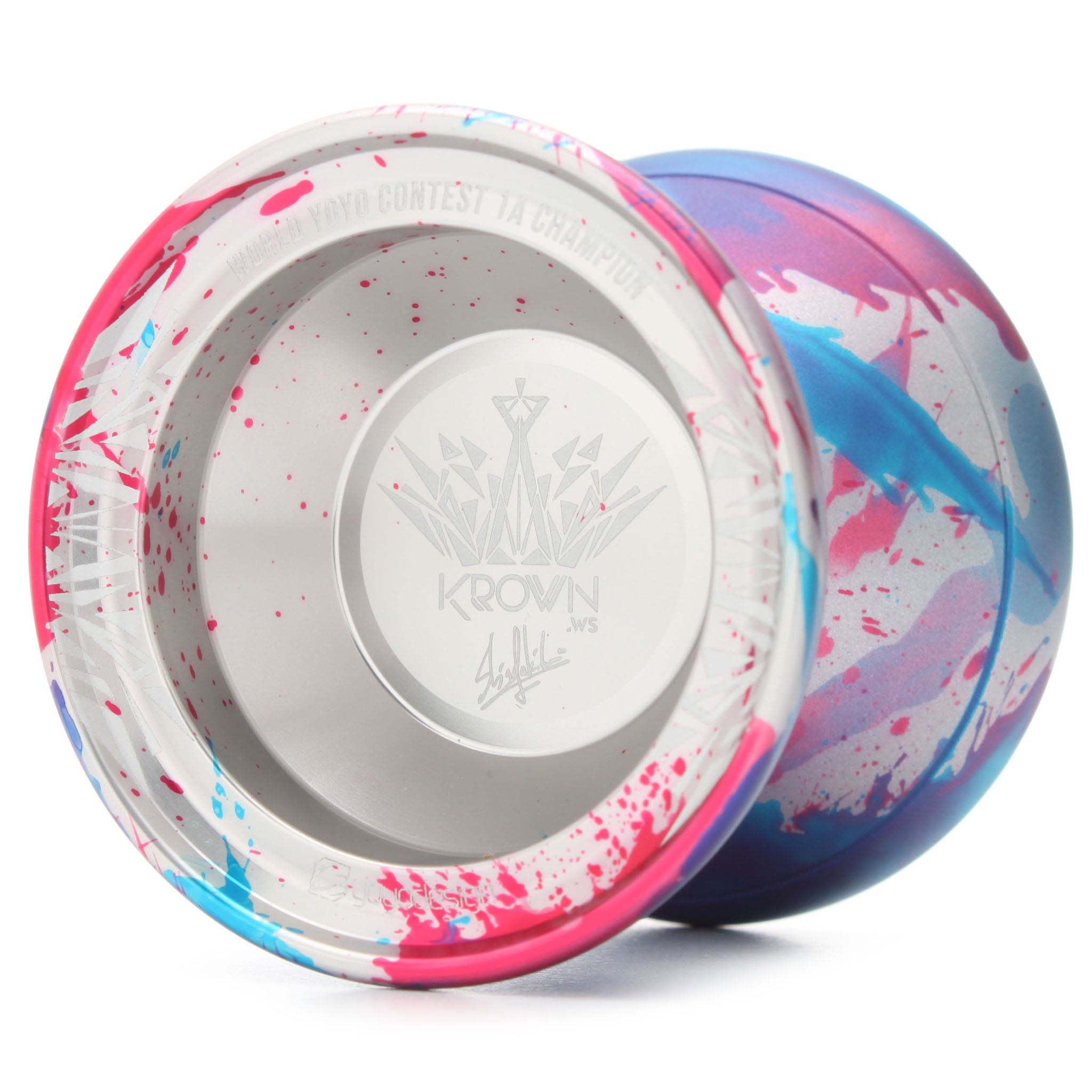 C3ヨーヨーデザイン クラウン7075 ピンク・シルバー メタルヨーヨー