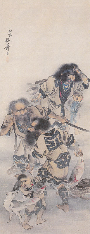 平福穂庵『芭蕉十哲図』平福百穂の父 秋田画家 幕末明治期