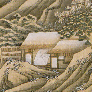 日本画/加藤美代三作「北山杉の道」