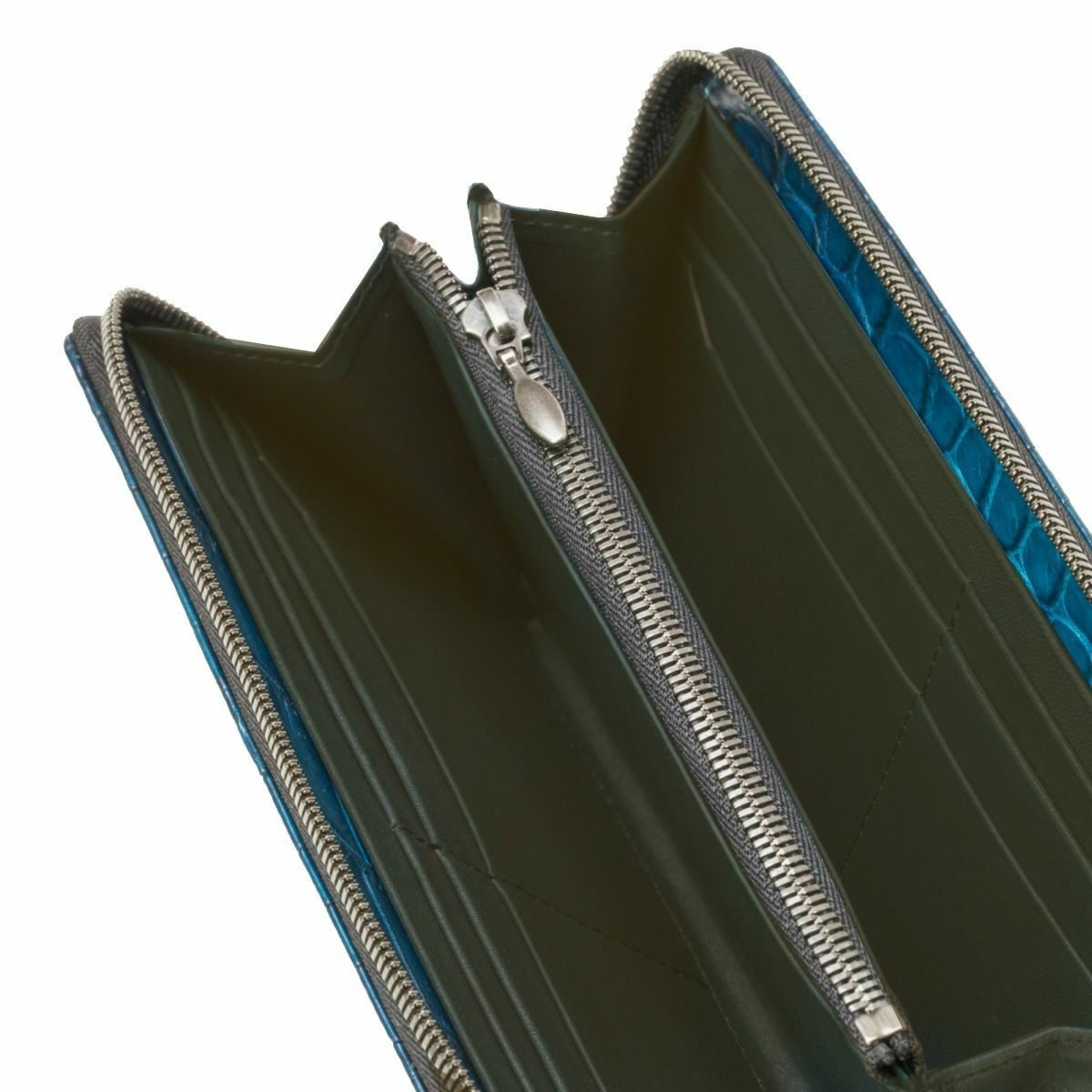 YFA114 クロコダイルラウンドファスナーウォレット ｜美しい色彩の革