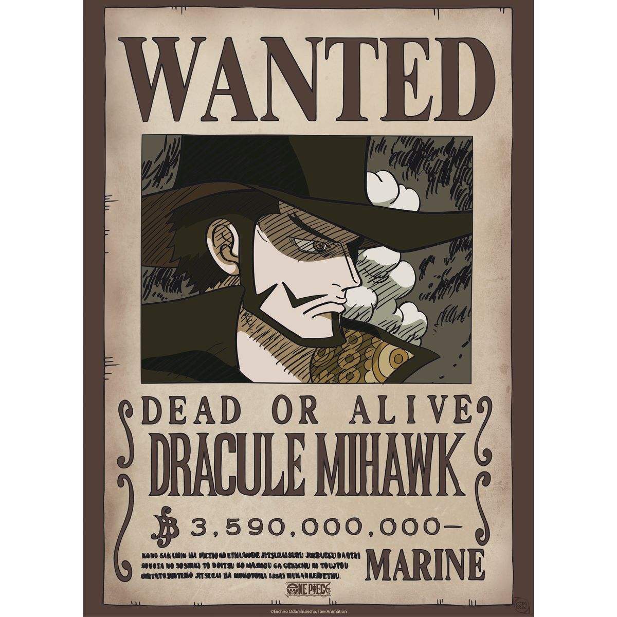One Piece - Wanted Mihawk & Crocodile - 2 poster set – yvolve Shop