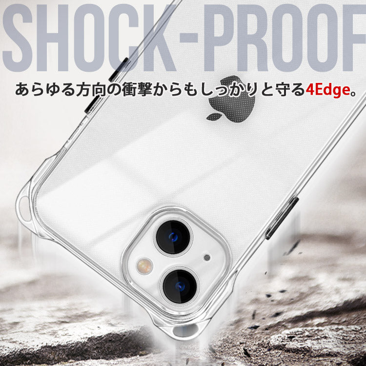 iPhone17対応】4つ角ホール付きクリアケース｜ストラップホール×耐衝撃