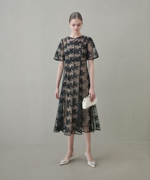 Leja（レジャ） ドレス 「LEJA」花柄後ろリボン半袖キャミワンピース