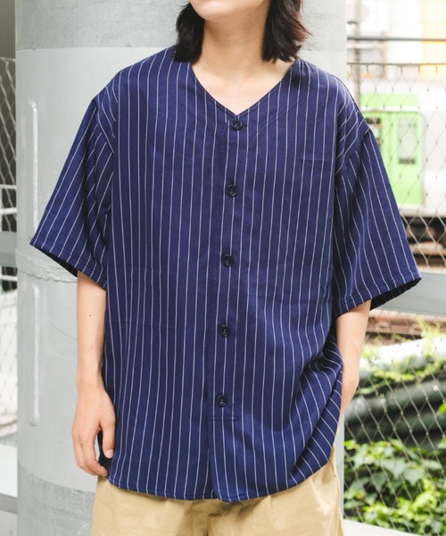 BROKEN BASE（ブロークンベース） シャツ ストライプベースボール