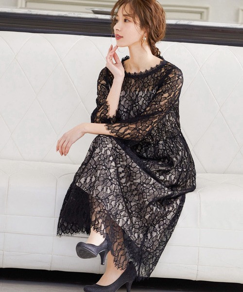 niana（ニアナ） ドレス 総レースポケット付き結婚式ワンピースドレス