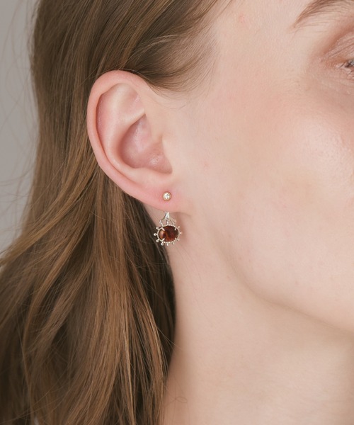 agete（アガット） チャーム シルバーアンバーピアスチャーム