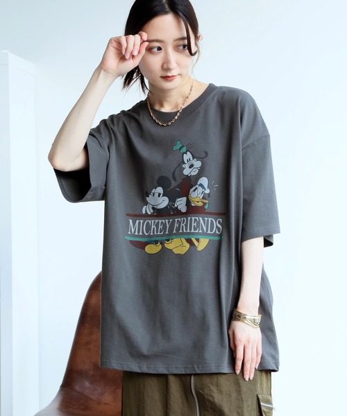 Disney（ディズニー） tシャツ ミッキー アートワーク ヴィンテージ