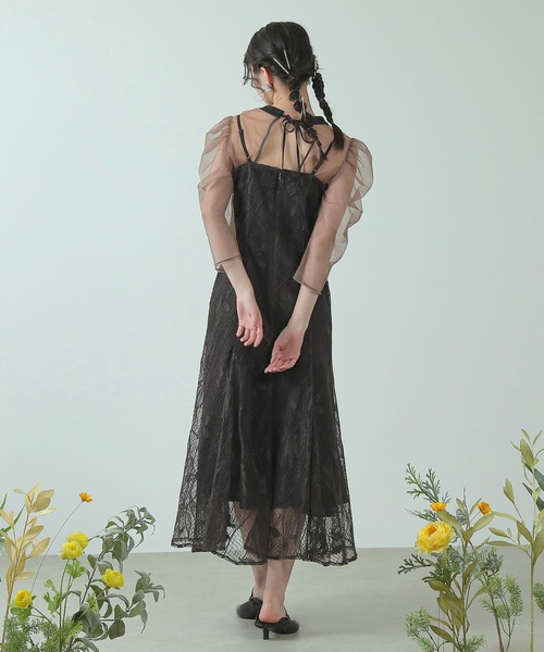 Kana ドレス チュールボレロ ざっくりレース 3way フレア キャミ