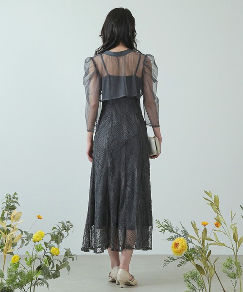 Kana ドレス チュールボレロ ざっくりレース 3way フレア キャミ