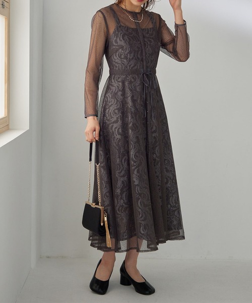 Dorry Doll（ドリードール） ドレス 幾何学チュールレースワンピース