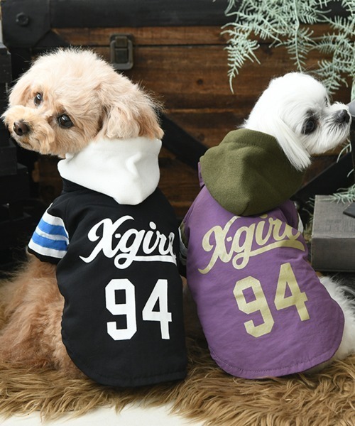 X-girl（エックスガール） 犬 服 X-girl/ナンバリングフード付きコーチ