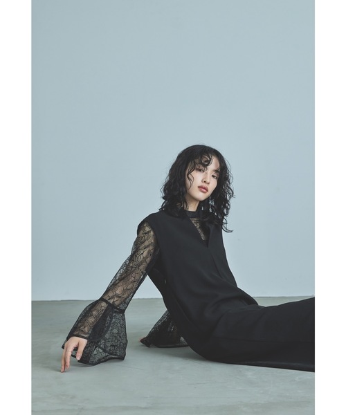 niana（ニアナ） ドレス ベルスリーブスリットドレス パーティードレス