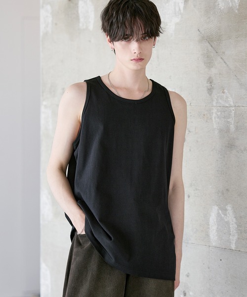 ASTRONOMY タンクトップ ピグメント加工綿100％タンクトップ メンズ