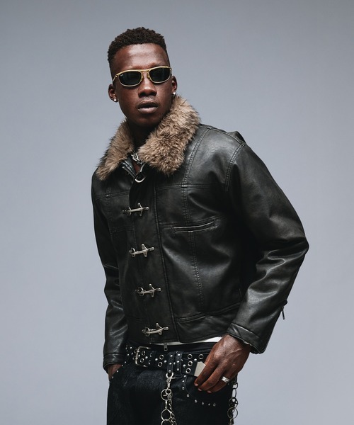 ANDER HUNK ブルゾン アウター Fireman Design Fur Riders Jacket