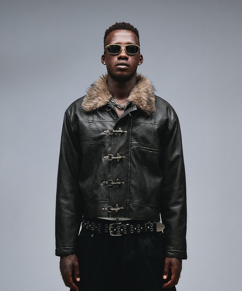 ANDER HUNK ブルゾン アウター Fireman Design Fur Riders Jacket